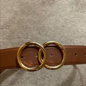 Express Brown Belt with Gold Rings
